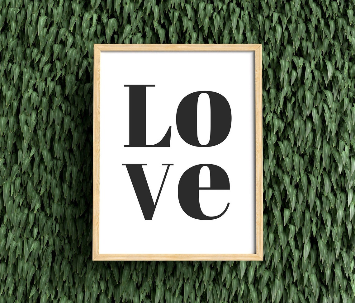 Love Typography Bold Black White Minimal Word Art Wall Decor Poster - Image 5