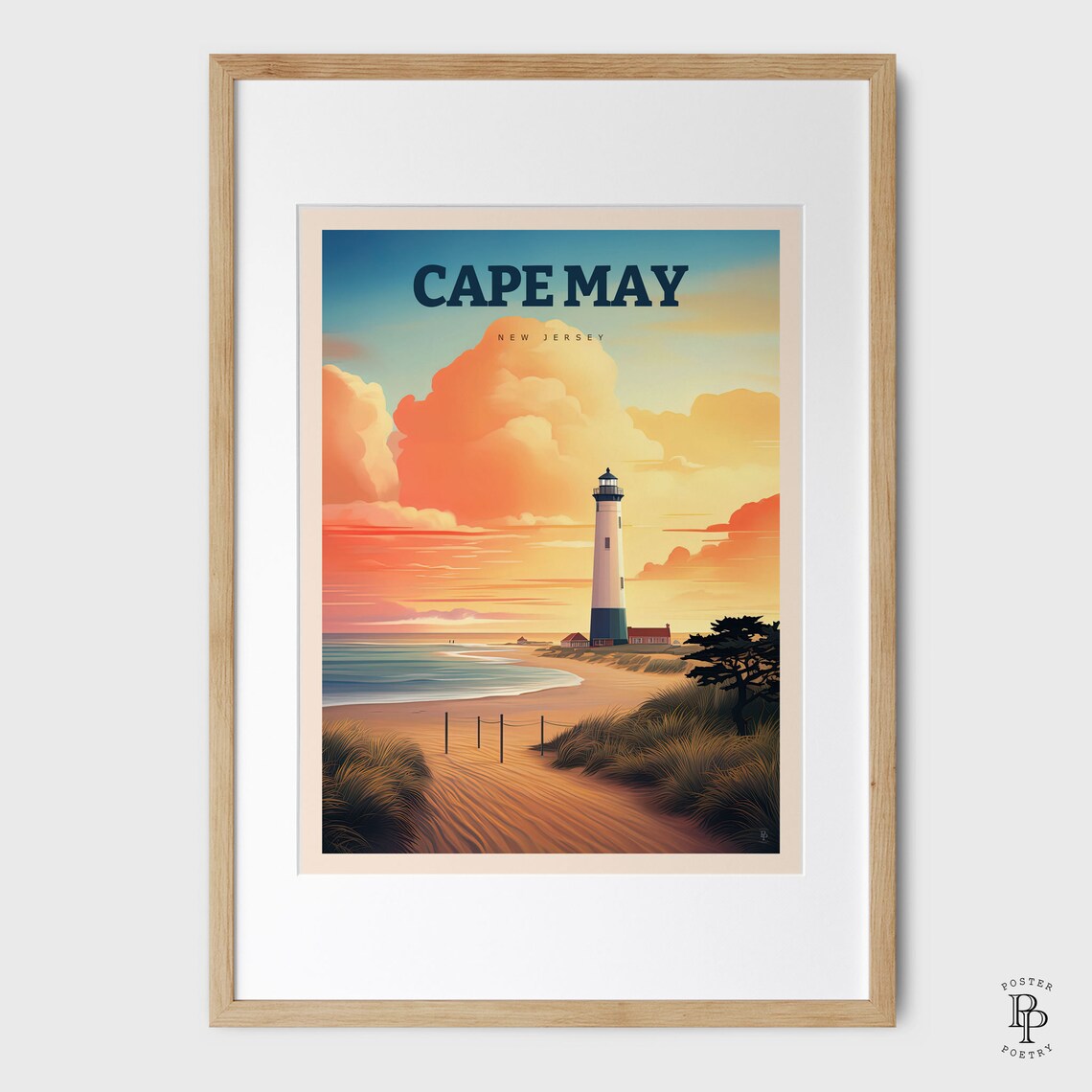 Cape May New Jersey Travel Poster, Living Room Decor - Image 2