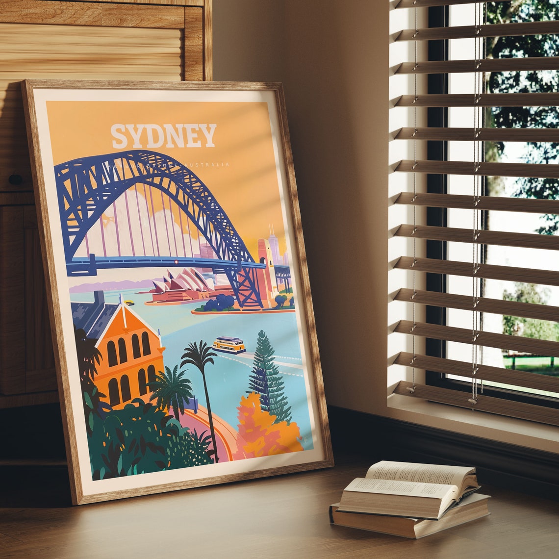 Sydney Australia Harbour Bridge Opera House Sunset Harbor View Poster - Image 2