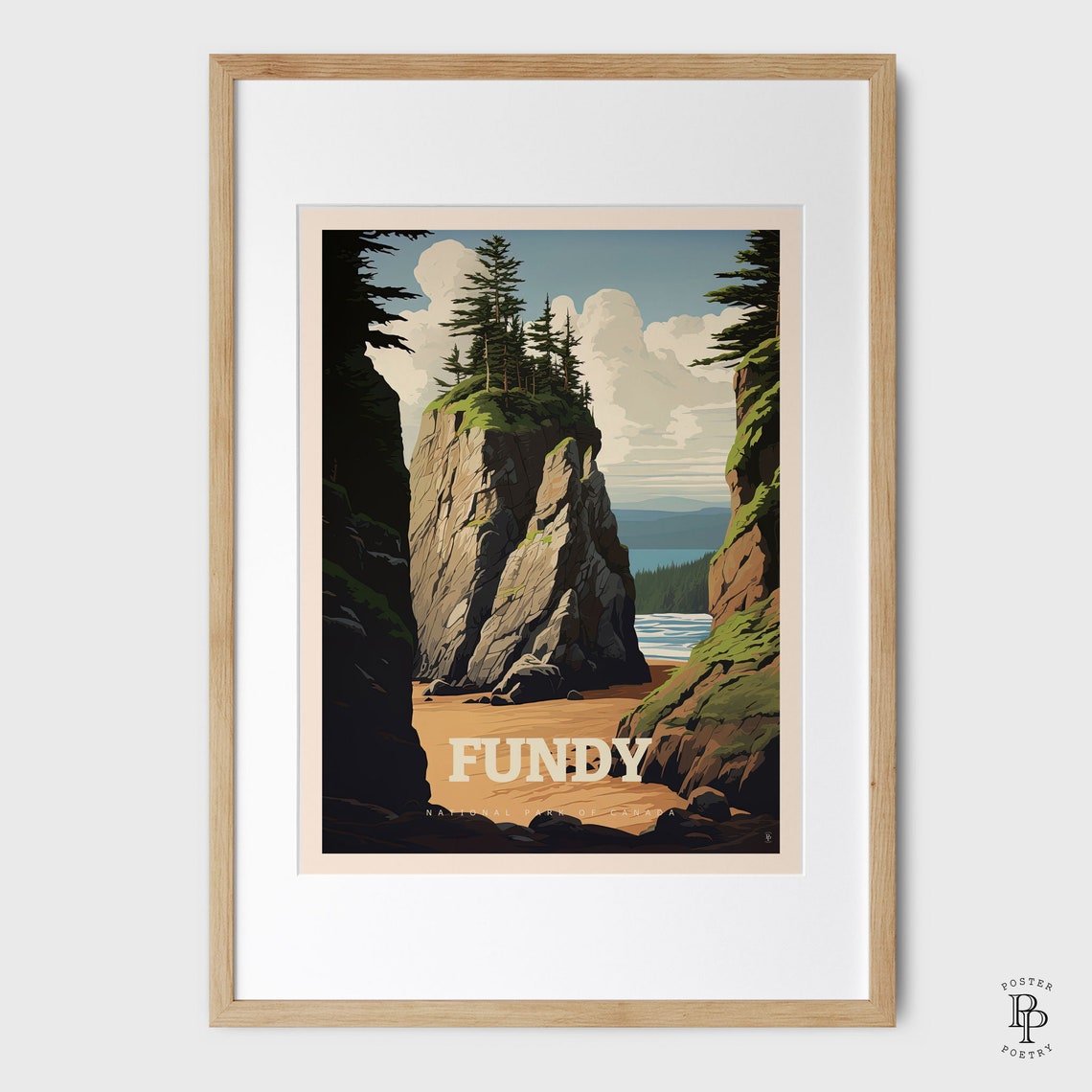 Fundy National Park Canada Sea Stacks Sandy Beach Coast Travel Poster - Image 4