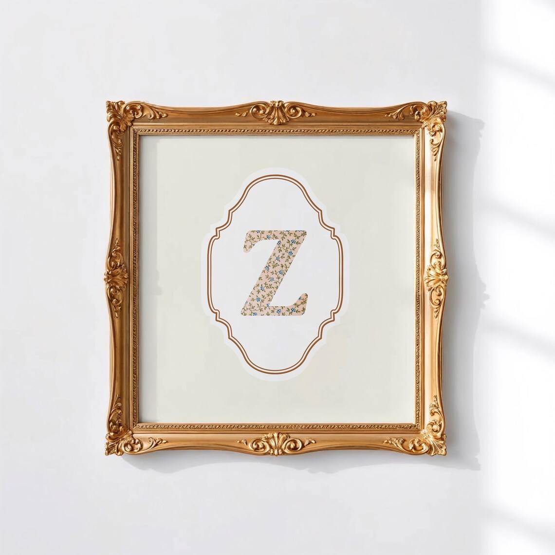 Z Square Initial Personalized Watercolor Gift