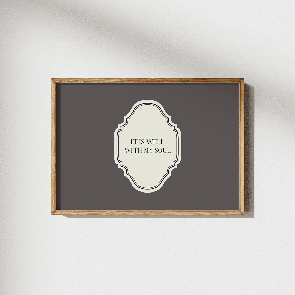Charcoal It Is Well With My Soul Ornate Quote Christian Faith Poster