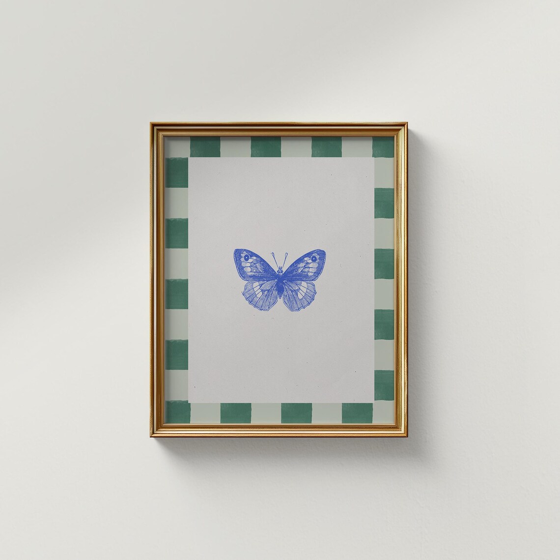 Cobalt Blue Vintage Butterfly, English Garden Nursery Art Print - Image 3