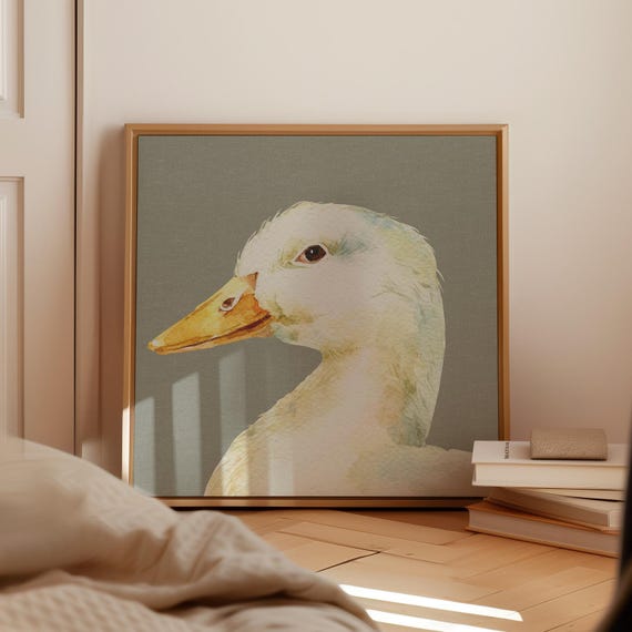Olive Duck Square Print Instant Wall Art Trendy Decor Illustration Living Room Art Nursery Art