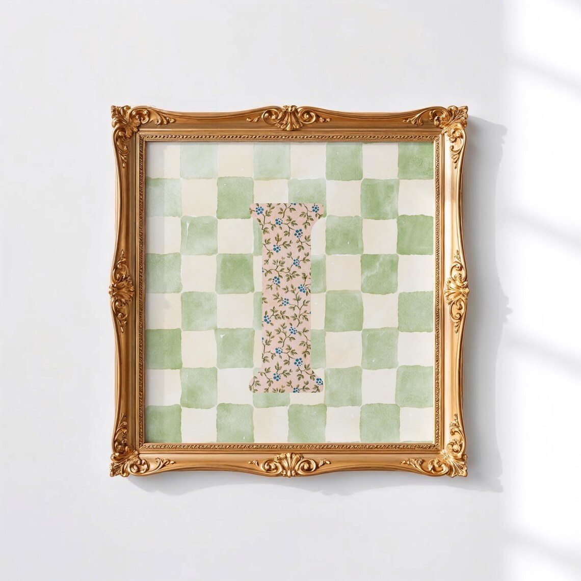 I Square Initial Personalized Watercolor Gift - Image 5