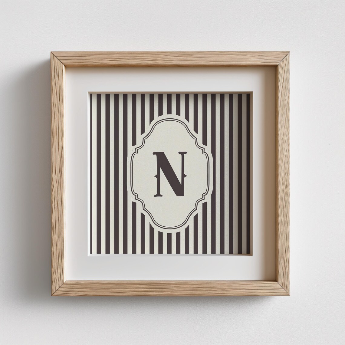 N Square Initial Personalized Watercolor Gift - Image 3