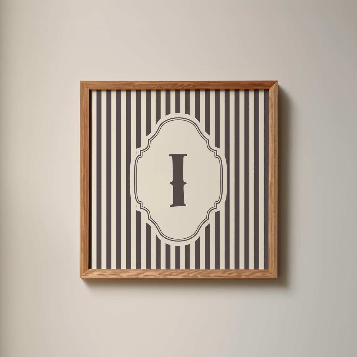 I Square Initial Print, Personalized Watercolor Gift - Image 4