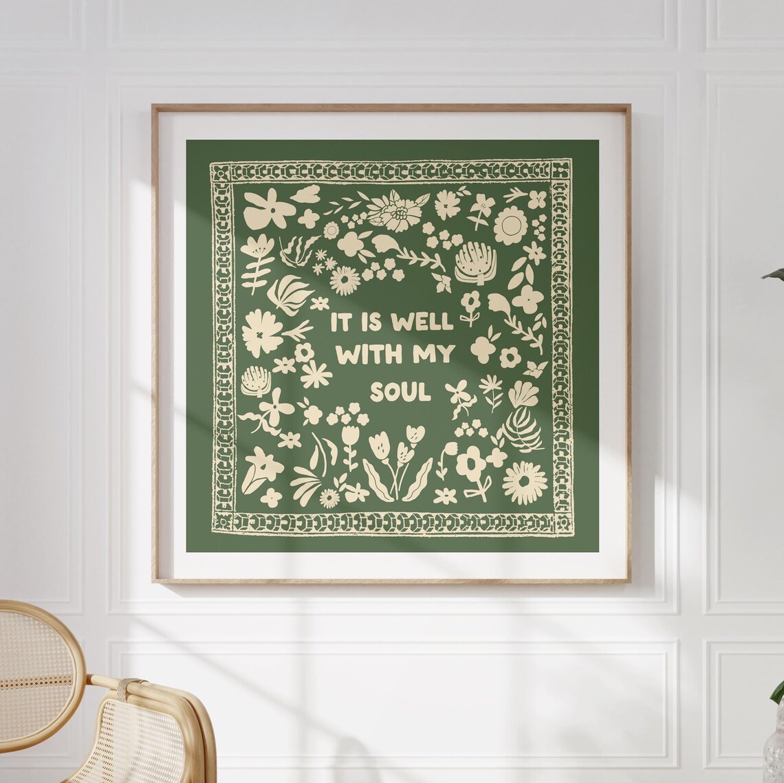 Forest Green It Is Well Kitchen Poster Print - Image 2