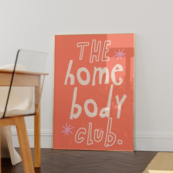 Homebody Club Cherry Red Art Print Print Wall Art Trendy Decor Fun Artwork Vertical Print