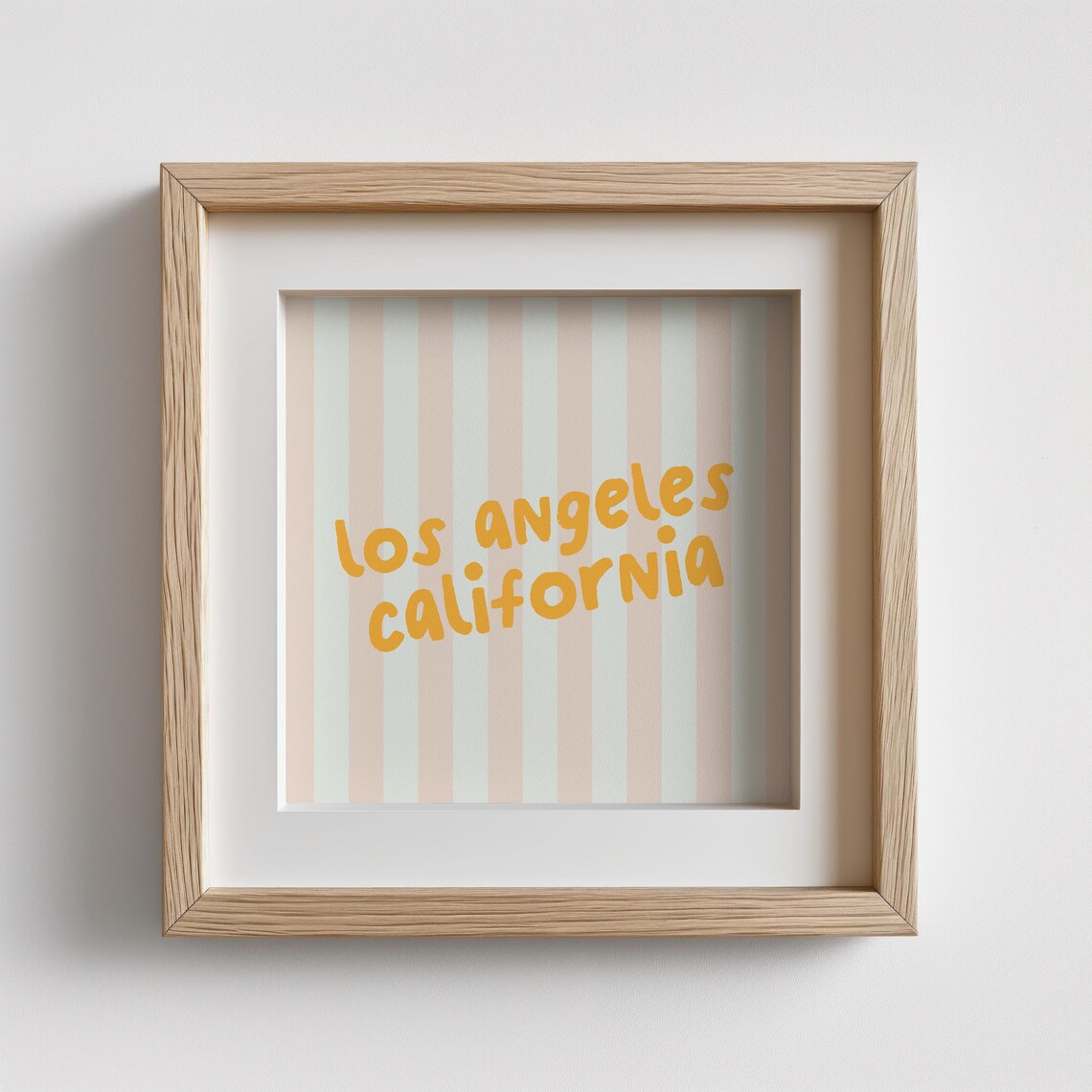 Los Angeles California Pink Striped Hand Lettered Retro Travel Poster - Image 2