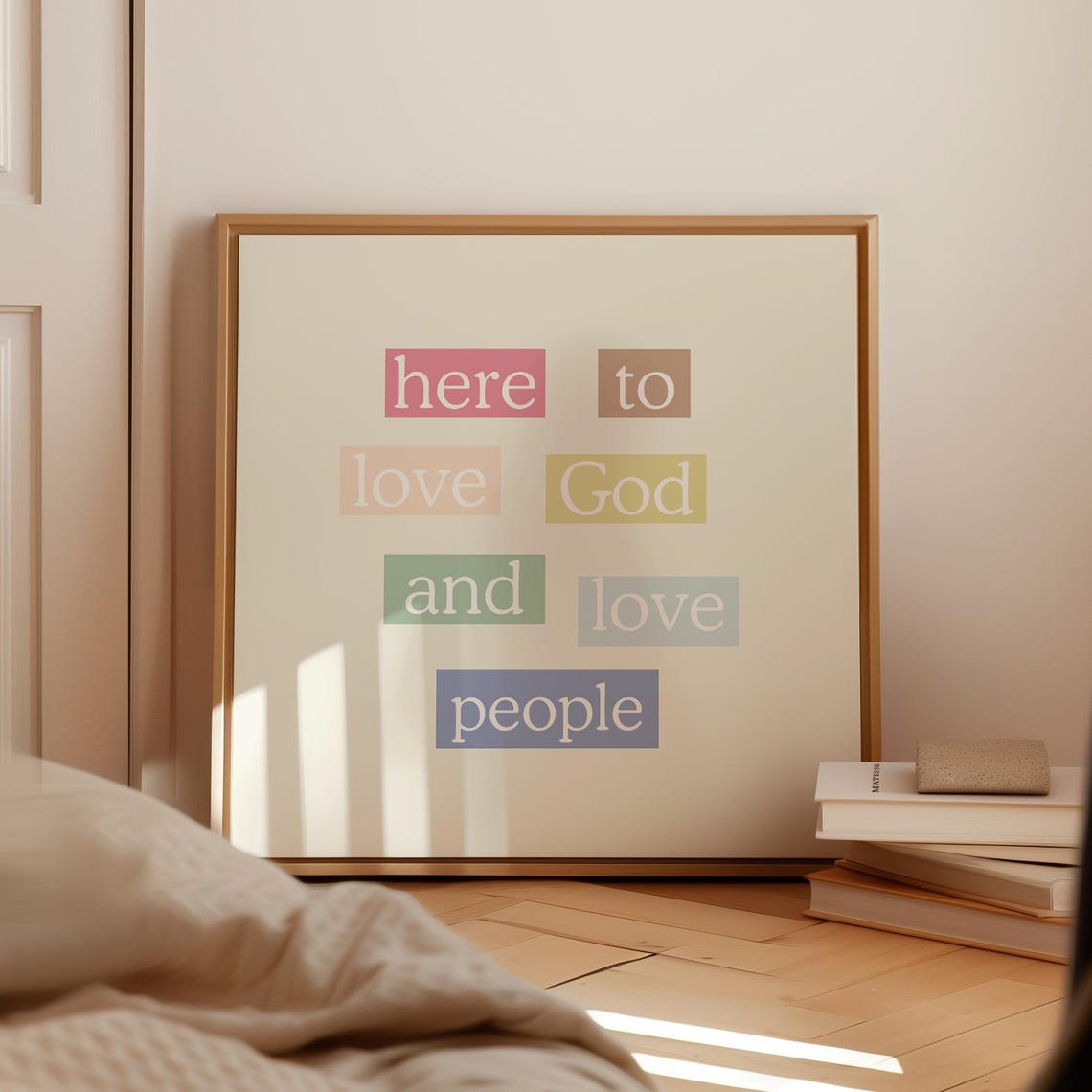 Here To Love God And Love People Quote Poster Christian Decor - Image 5
