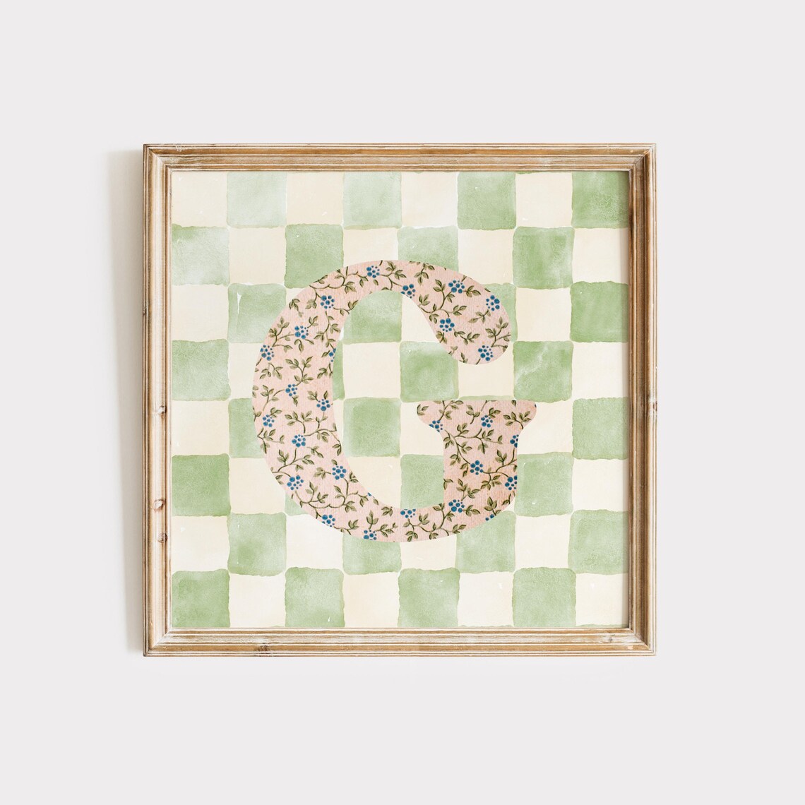 G Square Initial Personalized Gift, Watercolor Art - Image 5