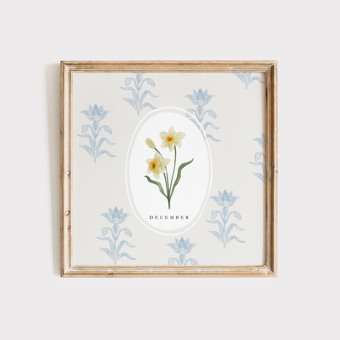 December Narcissus Birth Month Flower Watercolor Botanical Poster - Image 2