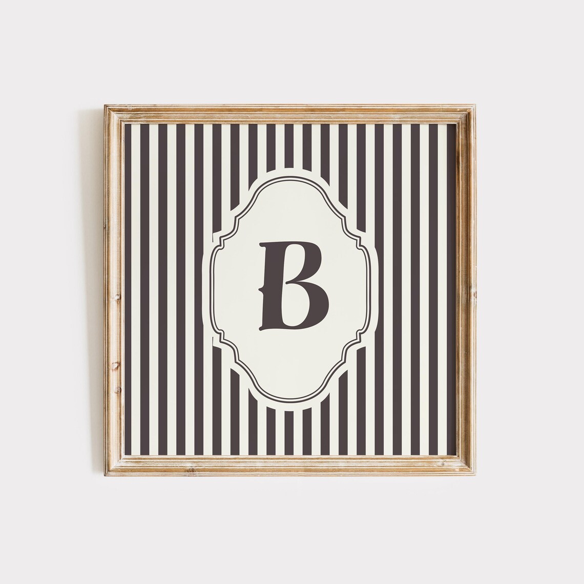 B Square Initial Personalized Gift, Watercolor Art Print - Image 3