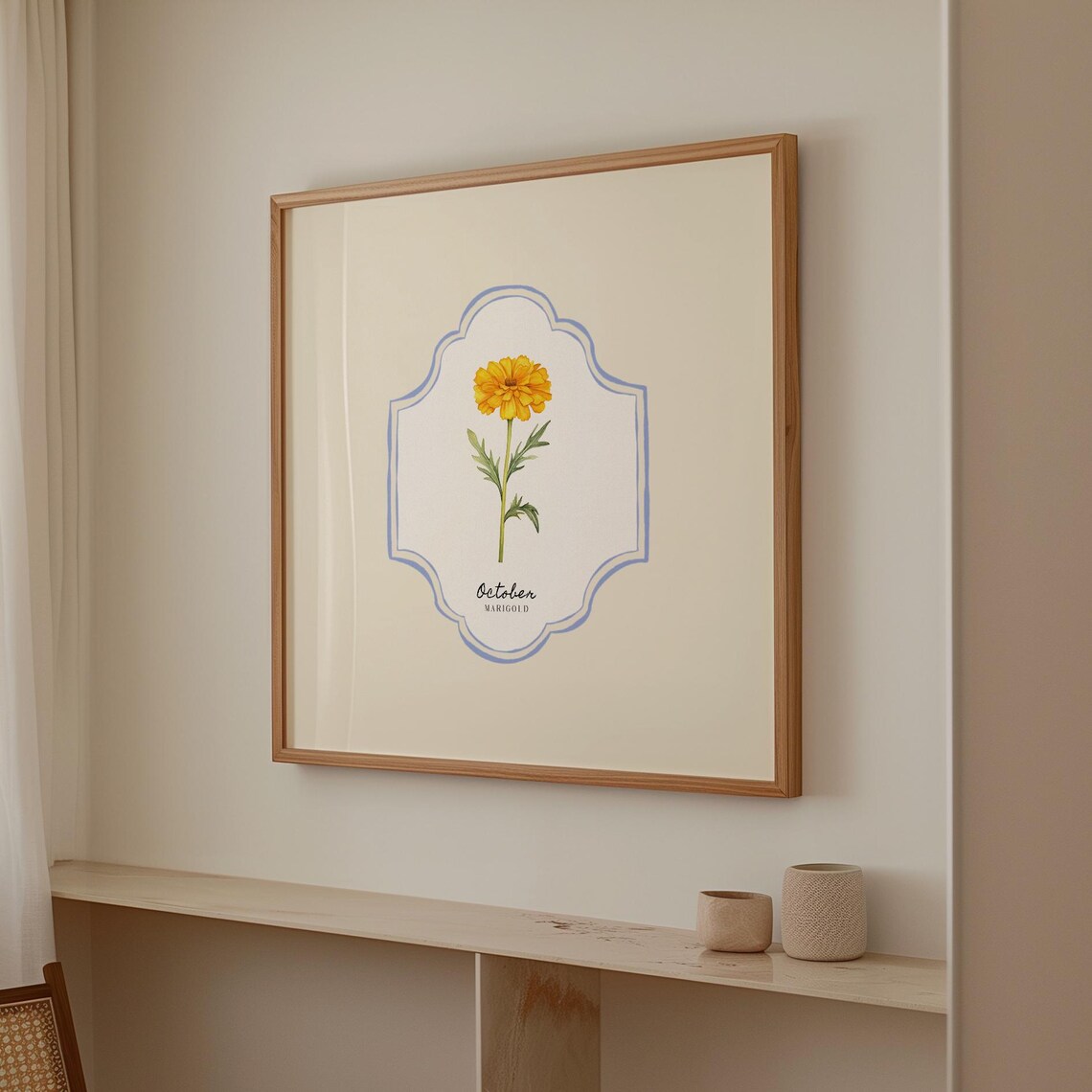 October Birth Month Flower Personalized Gift, Art Print - Image 2