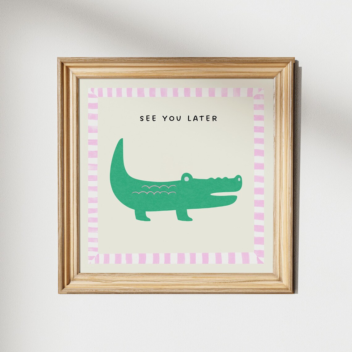 See You Later Playful Green Alligator Kids Nursery Quote Poster - Image 2