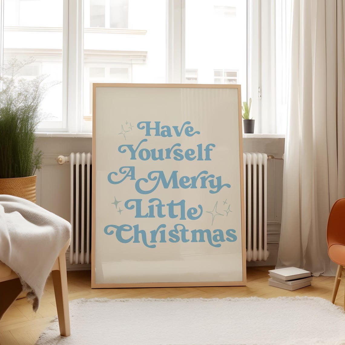 Have Yourself A Merry Little Christmas Light Blue Holiday Poster - Image 2