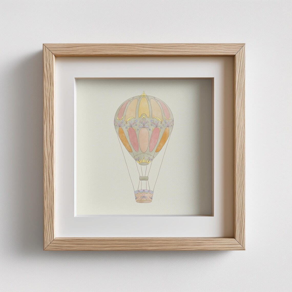 Vintage Hot Air Balloon Art Print, Cottage Nursery Decor - Image 2