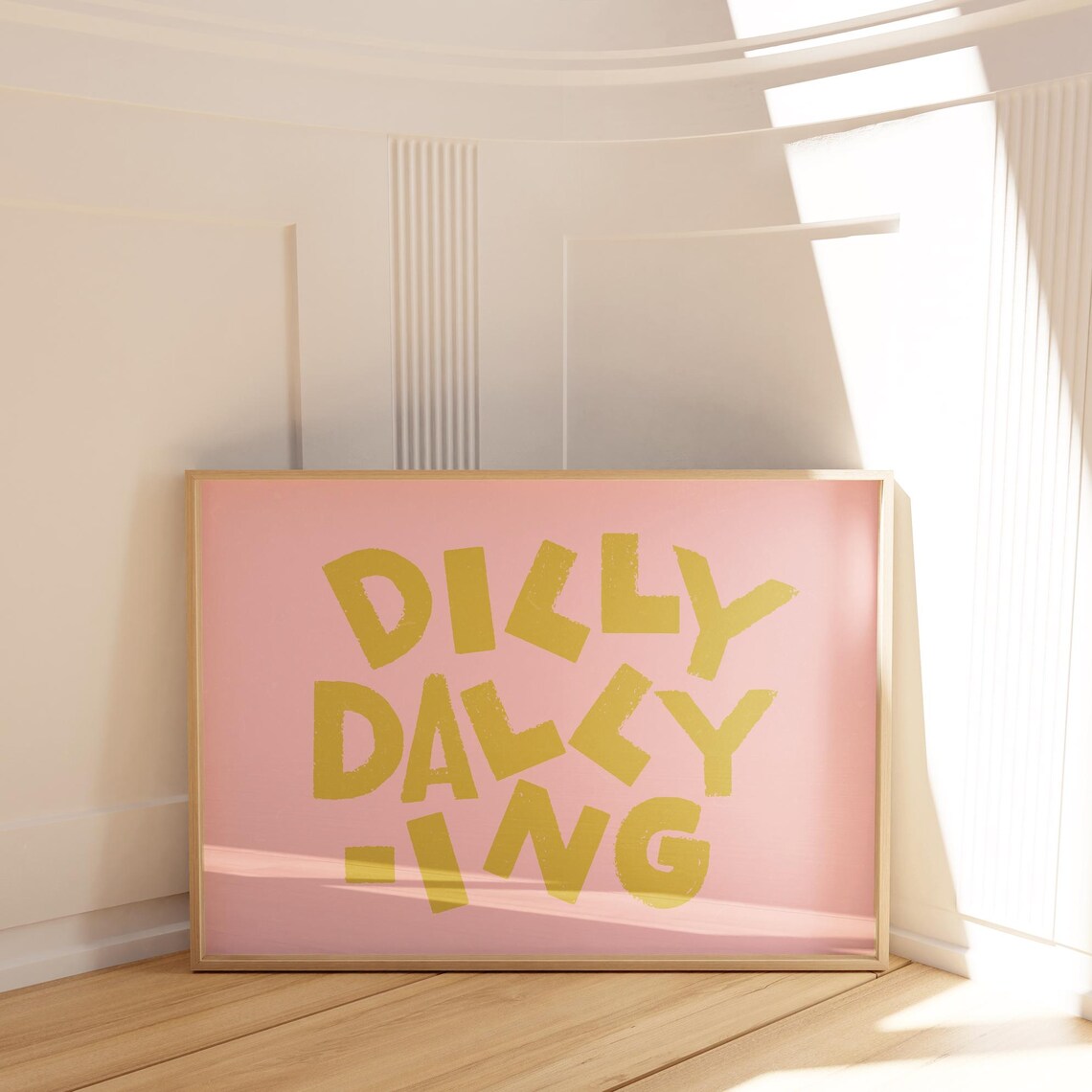 Pink Dilly Dallying Art Print, Nursery Classroom Decor