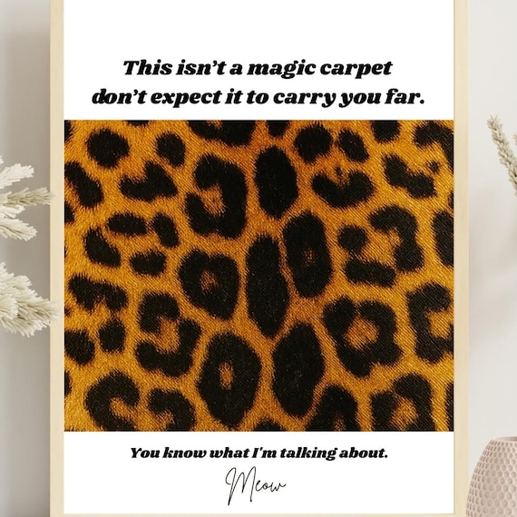Funny Bathroom Wall Art Leopard Home Decor Sassy Restroom Bar Glam Salon Bold Animal Humor Poster
