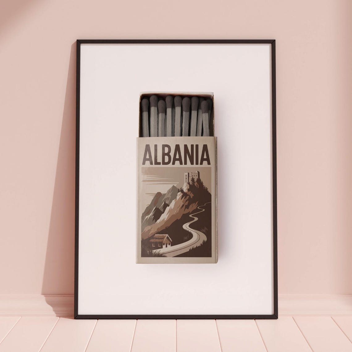 Albania Matchbox Print Albania Print Albania Poster Albania Wall Art Albania Art Print Albania Gifts - Image 3