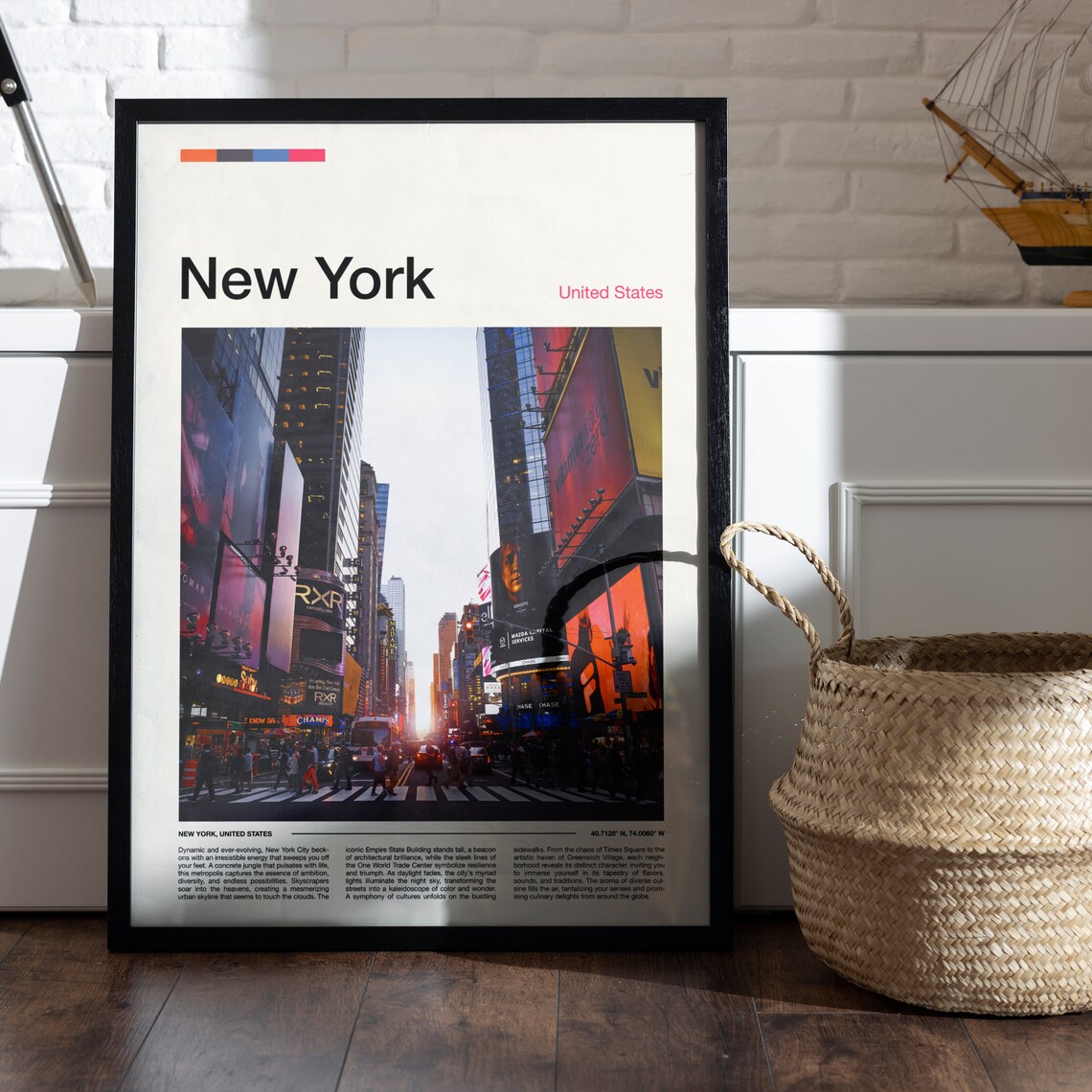 New York City Times Square Night Lights Editorial Travel Poster - Image 5
