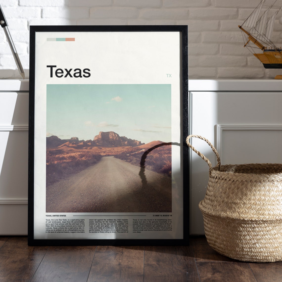 Texas Rugged Desert Road Mountain Wilderness Scenic Photo Poster - Image 4