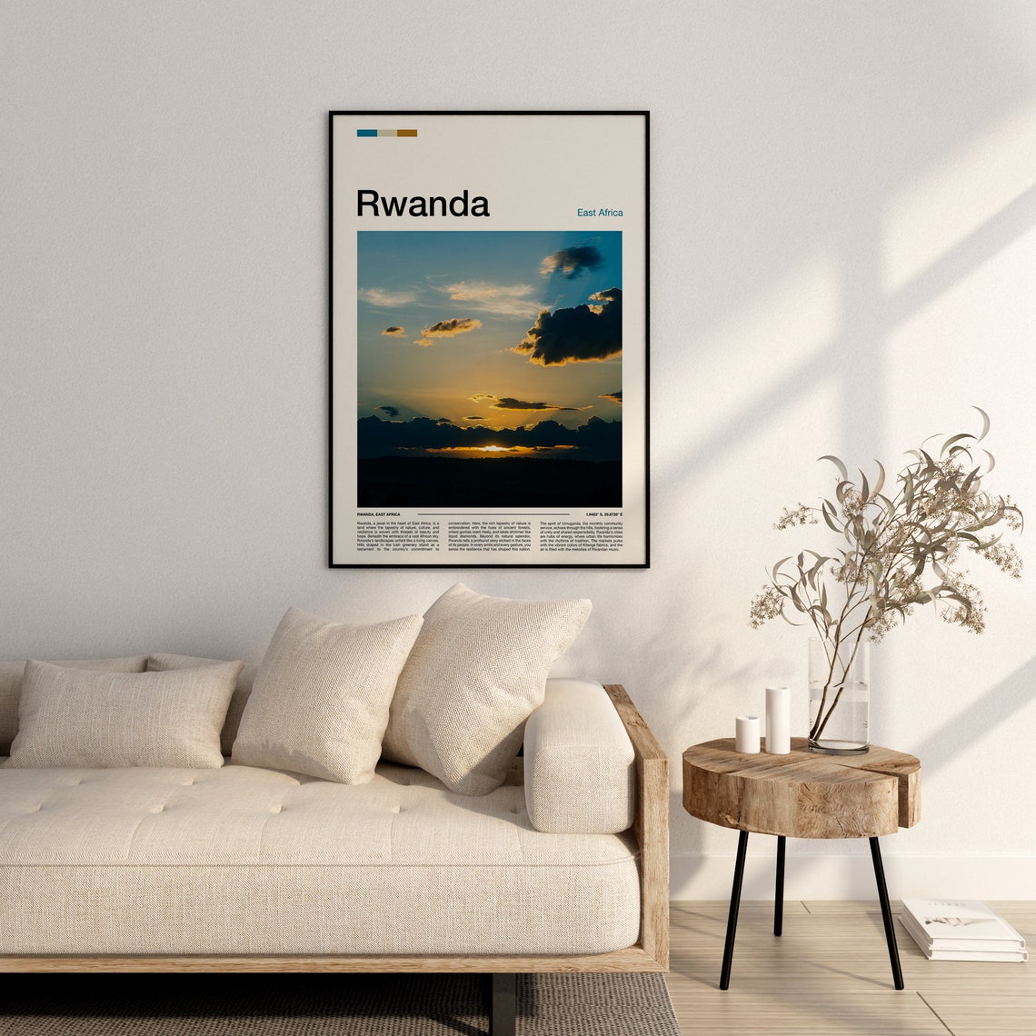 Rwanda African Sunset Dramatic Clouds Golden Sky Photography Poster - Image 3