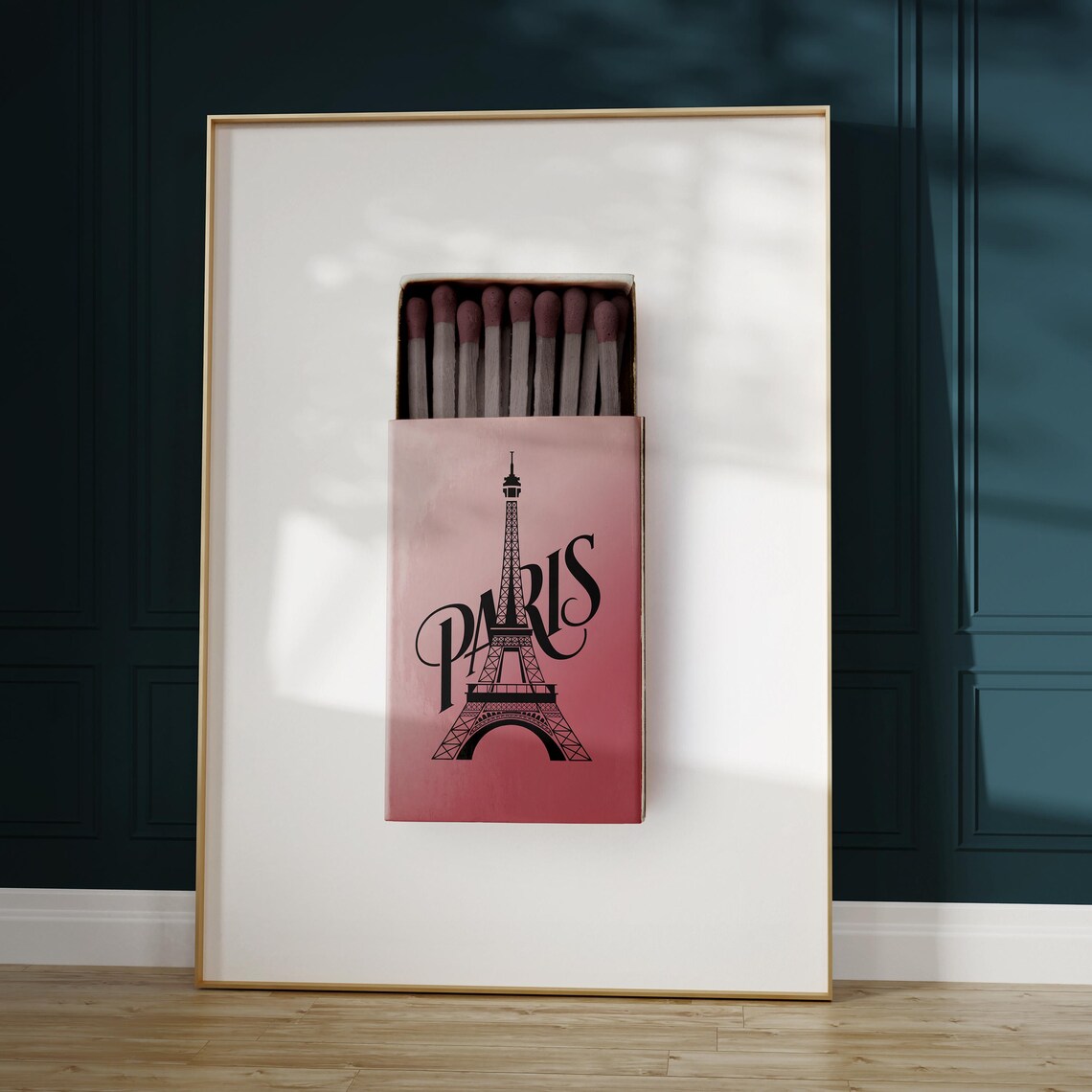 Paris Matchbox Eiffel Tower Pink France Vintage Travel Art Poster - Image 5