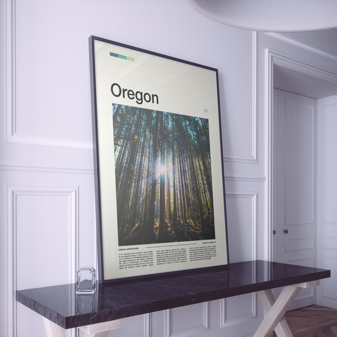 Oregon Evergreen Forest Sunlight Through Tall Pines Woods Poster - Image 2