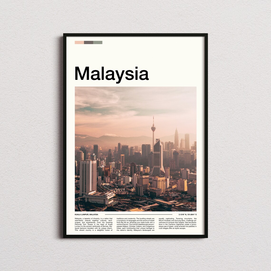 Malaysia Kuala Lumpur Skyline KL Tower Urban Cityscape Poster