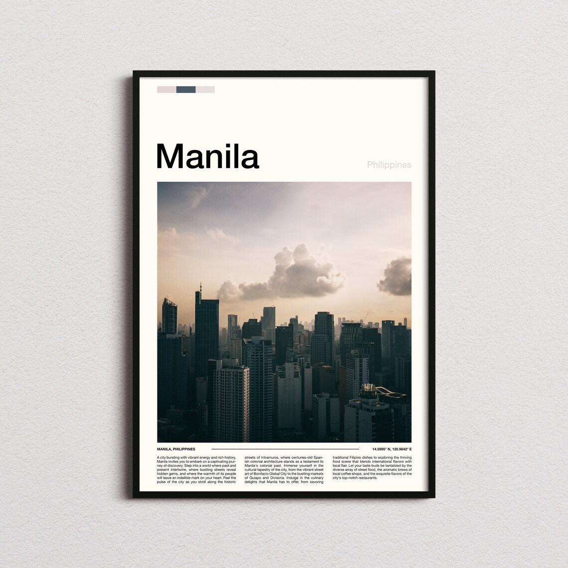 Manila Philippines Skyline Towers Dusk Cityscape Photography Poster