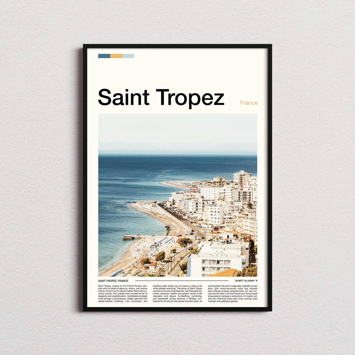 Saint Tropez France French Riviera Beach Coastline Aerial View Poster