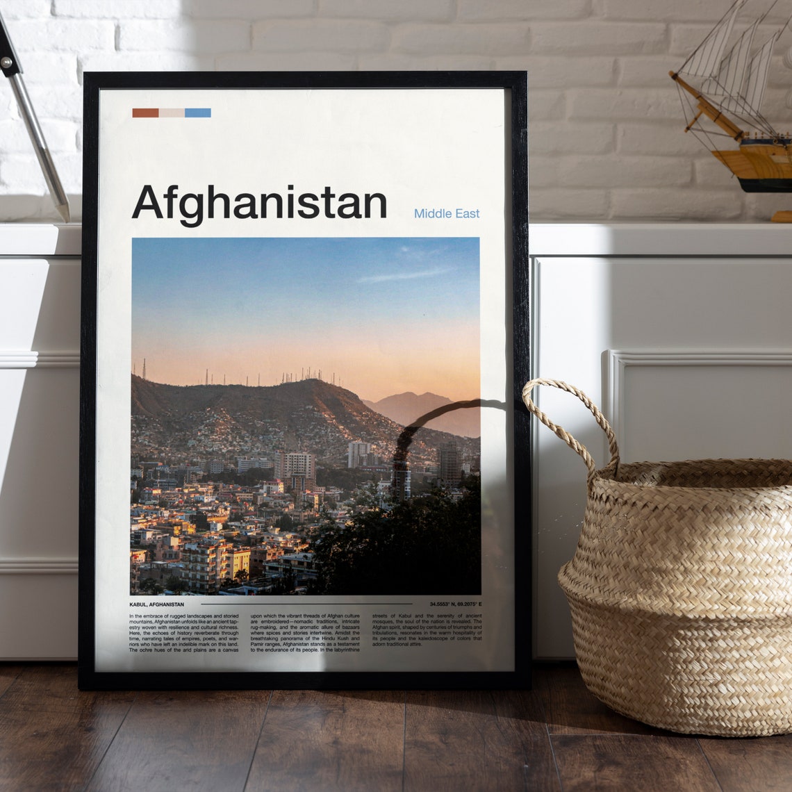 Afghanistan Kabul Cityscape Hill Overlook Sunset View Poster - Image 5