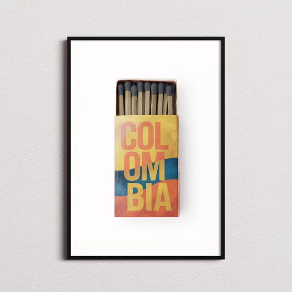 Colombia Matchbox Print Colombia Print Colombia Poster Colombia Wall Art Colombia Art Print Colombia Gifts