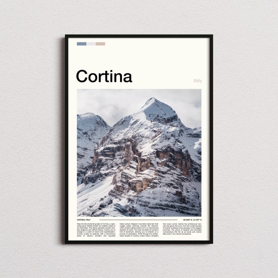 Cortina Print Cortina Poster Cortina Wall Art Italy Art Print Cortina Photo Ski Resort Print Skiing Prints
