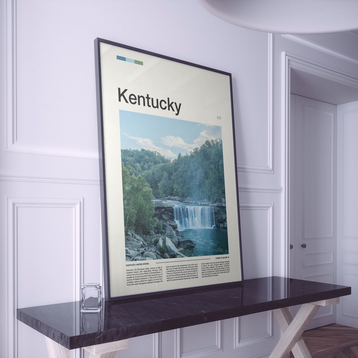 Kentucky Forest Waterfall Cascading Stream Nature Photography Poster - Image 2