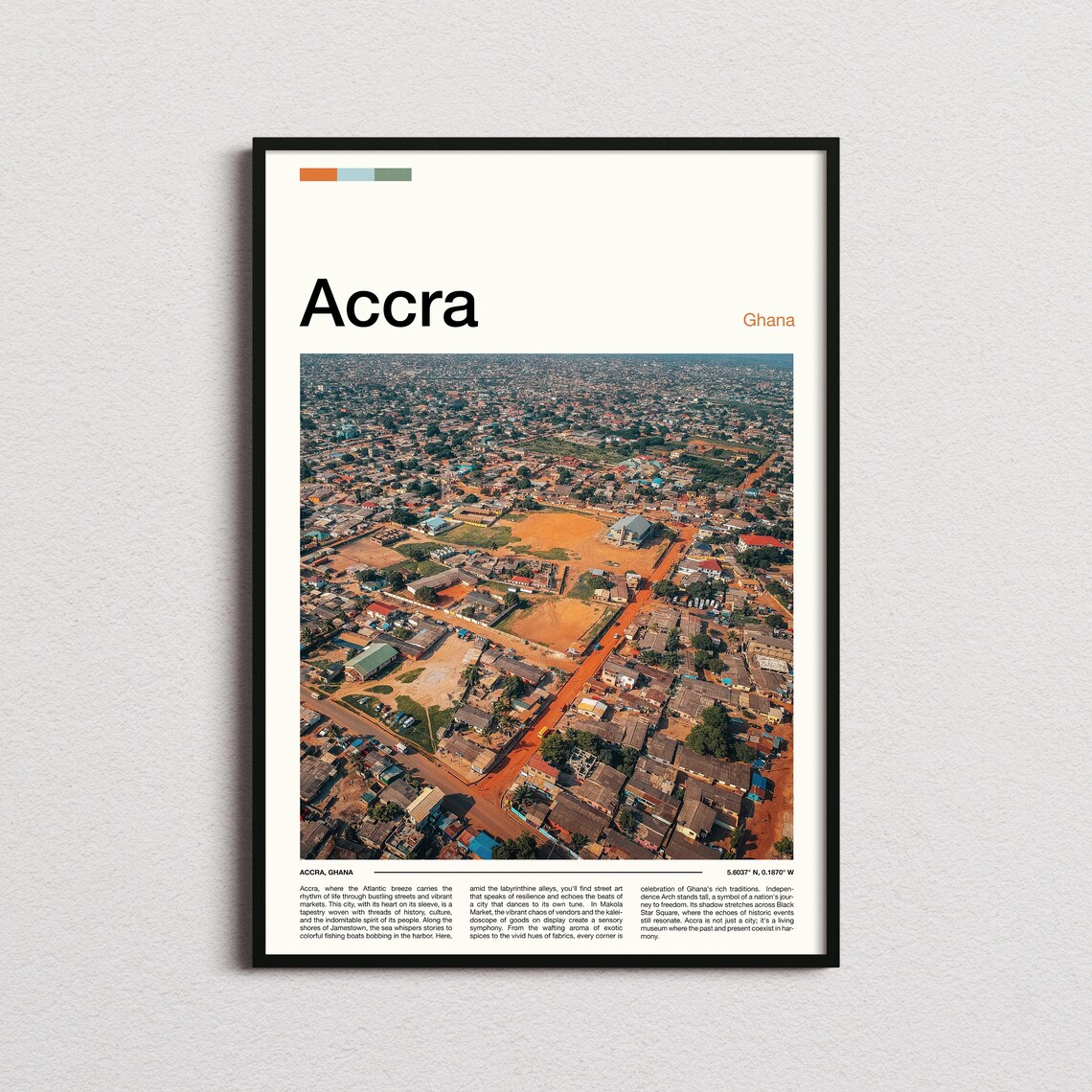 Accra Ghana West Africa City Aerial Urban Landscape Photo Poster