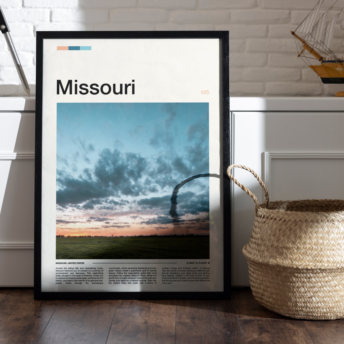 Missouri Farmland Sunset Dramatic Clouds Field Photography Poster - Image 5