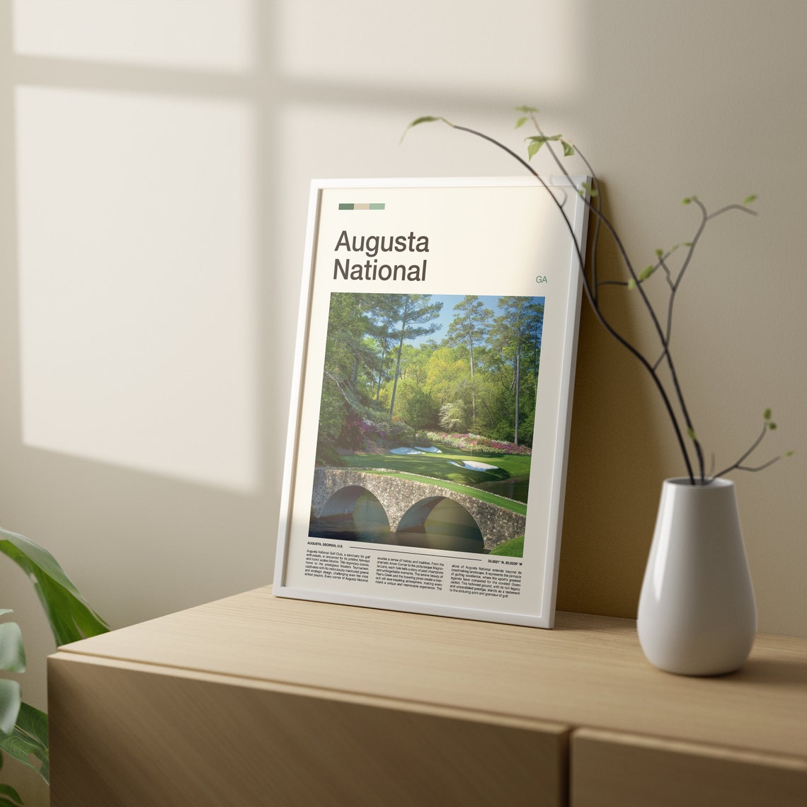 Augusta National Georgia Golf Course Stone Bridge Fairway Poster - Image 3