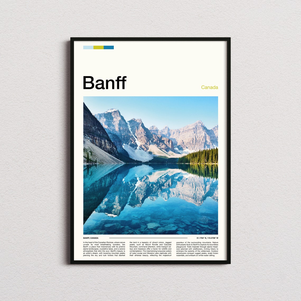 Banff Canada Moraine Lake Turquoise Reflection Mountain Lake Poster