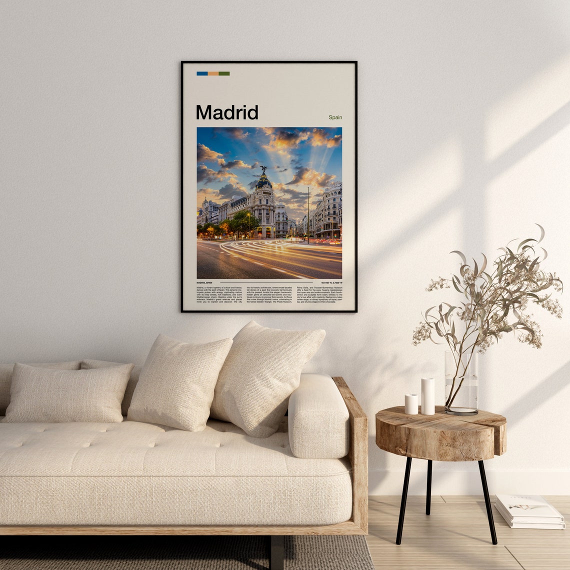 Madrid Spain Metropolis Building Gran Via Light Trails Poster - Image 3