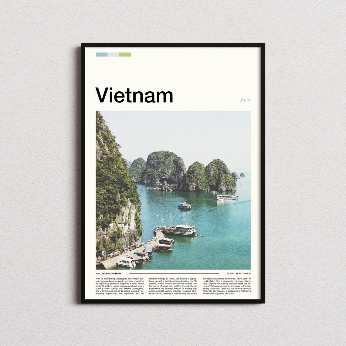 Vietnam Ha Long Bay Emerald Karst Islands Cruise Boat Harbor Poster