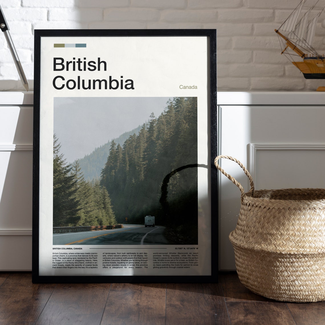 British Columbia Forest Road Van Life Evergreen Travel Poster - Image 5