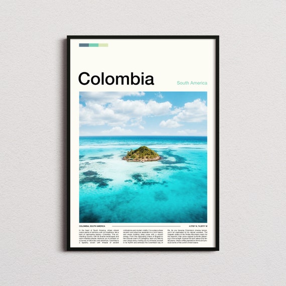 Colombia Print Colombia Poster Colombia Wall Art Colombia Art Print Colombia Photo