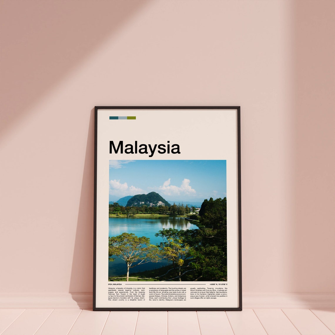 Malaysia Ipoh Lake Limestone Mountain Rain Trees Scenic Poster - Image 4