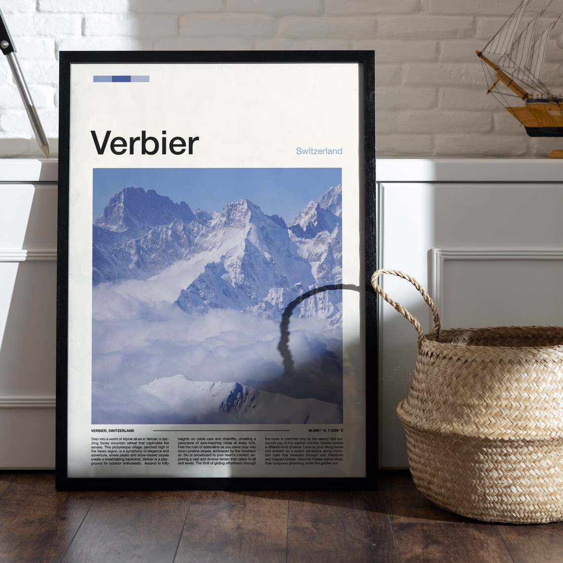 Verbier Switzerland Majestic Snowy Alpine Peaks Photo Poster - Image 4