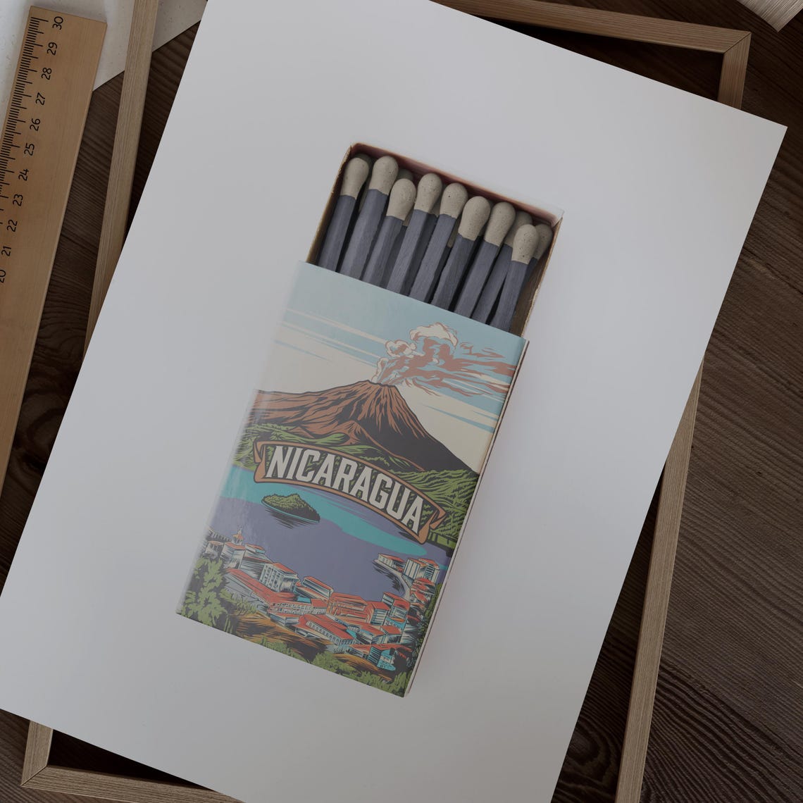 Nicaragua Matchbox Print Nicaragua Print Nicaragua Poster Nicaragua Wall Art Nicaragua Art Print Nicaragua Gifts - Image 2