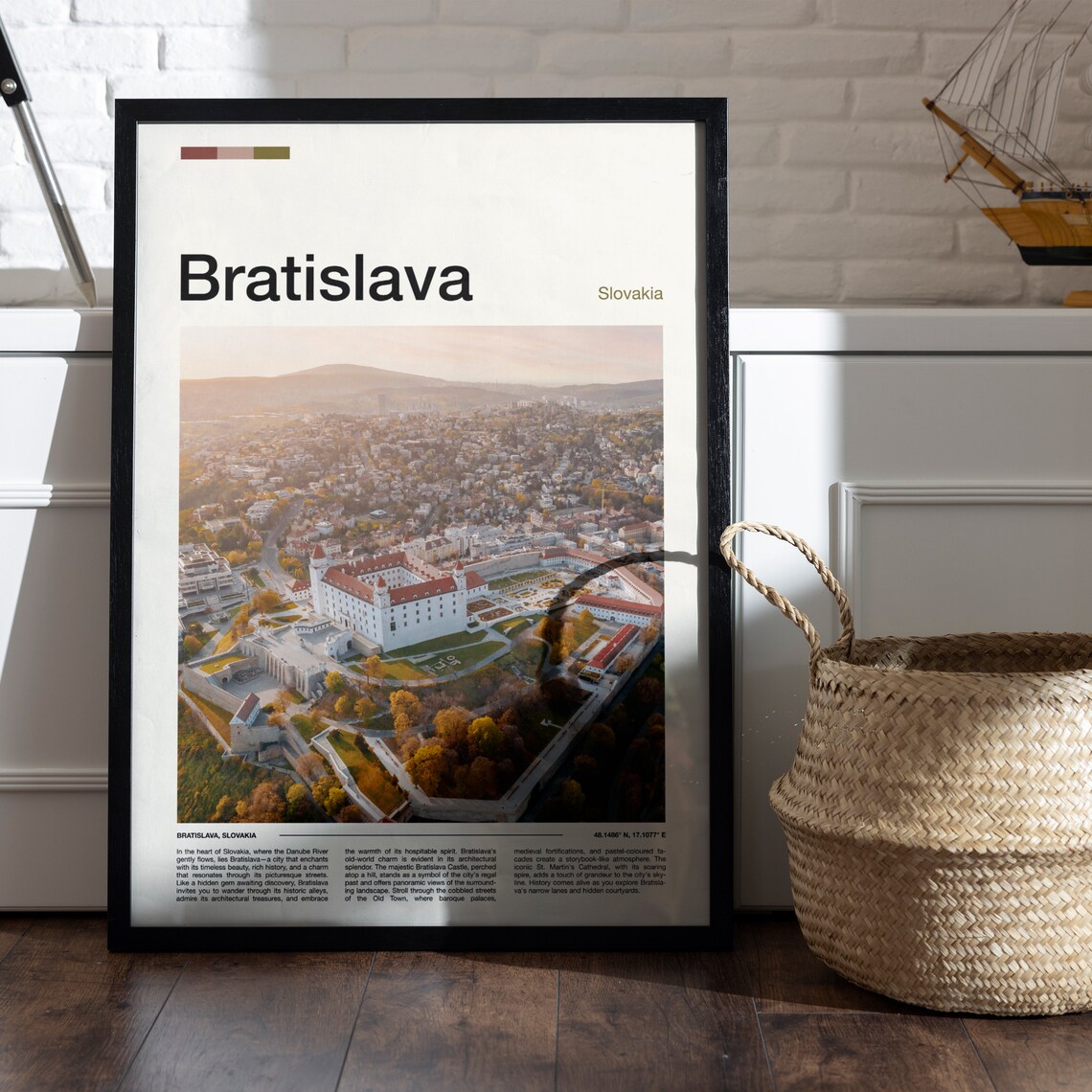 Bratislava Slovakia Castle Aerial Old Town View Travel Poster - Image 5