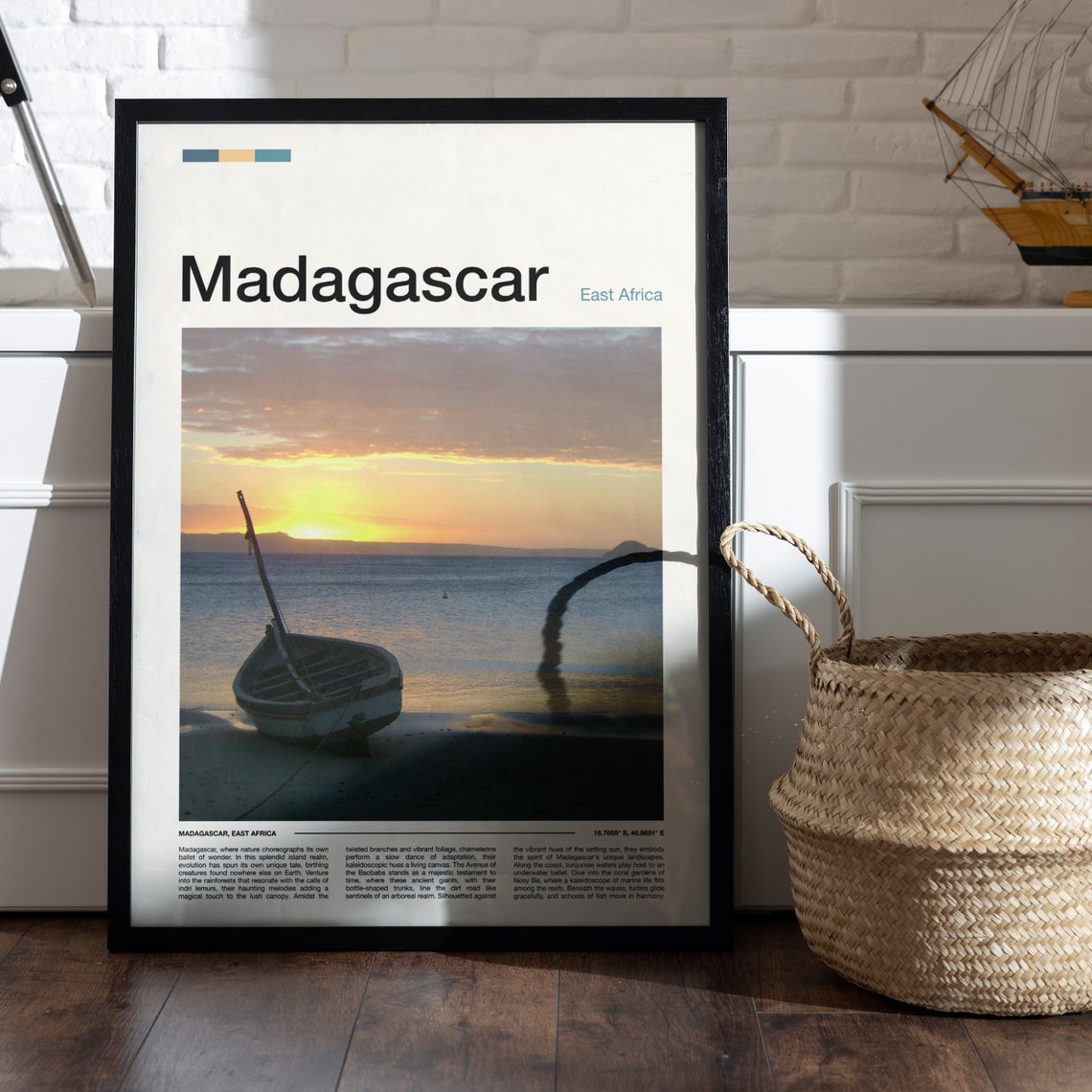 Madagascar Pirogue Boat Sunset Beach Silhouette Photography Poster - Image 5